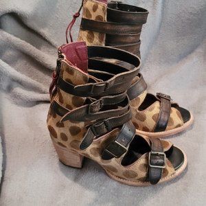 FREEBIRD by Steven Bond Leopard Calf Hair Sandal / Bootie - Size 8 - Ltd Edition